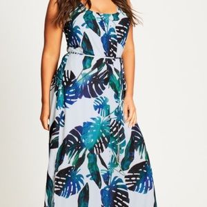 Beautiful summer dress with foliage print
